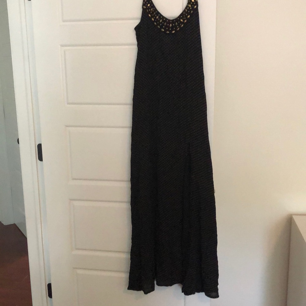 Amuse Society Black and gold long summer dress